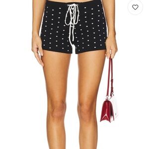 With Jean Selma Black Polka Dot Women's Shorts